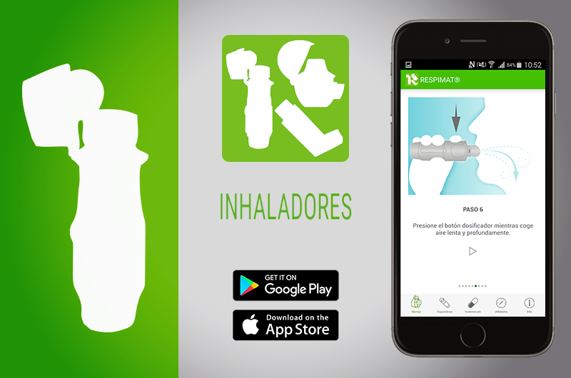 Inhaladores  Inhaladores es una app diseñada para que la use con sus pacientes en la explicación sobre el uso de los dispositivos para terapia inhalada.